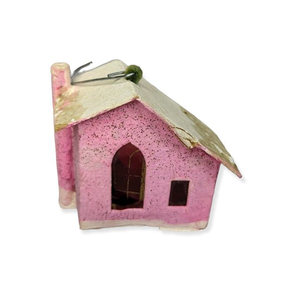 Vintage Putz Paper Mache Cardboard Houses Christmas - Picture 3 of 10